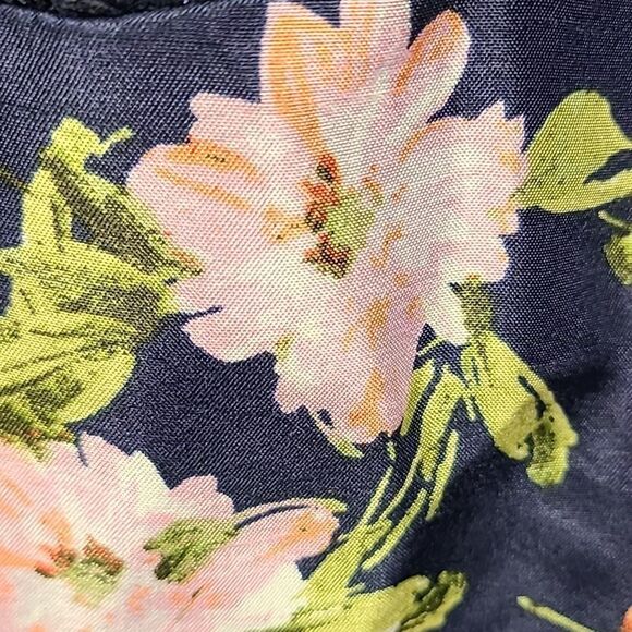 Macy's NWT Woman's Navy Floral Lace Up Formal Corset Prom Dress Homecoming Party - Picture 8 of 14